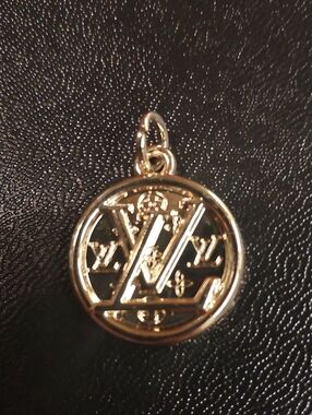 LV Gold Monogram Round Charm Pendant